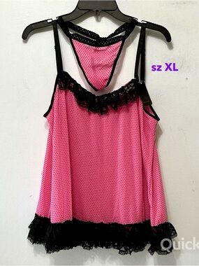 XL - NWT 2 pcs Lace / Polka Dots Babydoll Set